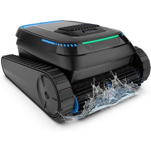 Cordless Pool Robot Vacuum for Inground Pools, 5000 GPH Powerful Suction Robotic Pool Cleaner, Wall Climbing & Waterline Scrubbing, Smart Navigation for Floor/Wall/Waterline