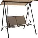 Garden Winds Durable 350 Replacement Canopy Top Compatible with Mainstays Two Person Swing Models MS17-301-004-01, MS17-301-004-03, GSS00240A - Beige