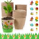 Jecery 30 Sets Garden Paper Craft Kit DIY Foam Flower Pots, Flower Planting and Growing Kit for Spring Summer Early Graduation DIY Crafts