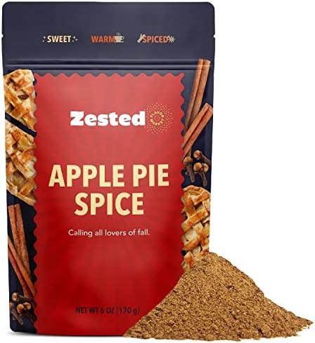 Zested Flavor Market Apple Pie Spice - XL 6 oz Bag - Zested Autumn-Inspired Natural Spice Blend - Gluten-Free and Nut-Free - Goes Great on Snacks, in Baked Treats, and Dips and Spreads BEST USED BY 09-18-2026