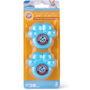 Arm & Hammer Pets Cat Litter Box Deodorizing Pods 2 pods, Fresh Breeze Scent | 2 Cat Litter Box Deodorizer from Arm and Hammer | Combats Cat Odors | 2 Adhesive Devices