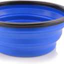 Extra Large Collapsible Dog Bowl, 3L XL Travel Dog Bowl, Foldable Travel Water Dish, 102oz X-Large Portable Collapsable Traveling Bowls with Carabiner for Dogs Walking, Hiking (Blue)