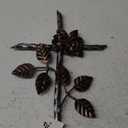 Decorative Rose Wall Cross  Welded Wrought Iron and Stamped Metal with Rustic Copper and Silver Finish  Spiritual Floral Jesus Art Sculpture