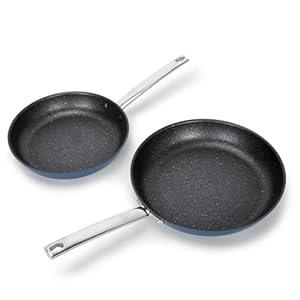 Kitchen Academy Induction Non Stick Frying Pans Set  9.5Inch & 11Inch, Healthy Plasma Titanium Nonstick Skillet Set Suitable for All Stove, PFAS-Free, Oven Safe up to 550℉