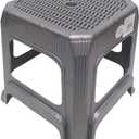 Heavy Duty Plastic Step Stool Set of 3, Sturdy Non-Slip Portable Utility Stool for Bathroom, Kitchen, Closet & Home Use, Durable Portable Household Foot Stool, Brown, Beige & Gray Colors
