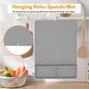 2 x Silicone Grill Mat for Blackstone Grill Accessories, Heat Resistant Griddle Tools Mat with Drip Pad, BBQ Spatula Mat for Outdoor Grill and Kitchen Counter, gray