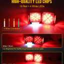 Partsam Pair Slim Square LED Trailer Light Submersible Tail Lights 15 Red 4 White LEDs 5050 SMD Stop Turn Tail with Side Clearance and License Lights for Under 80" Boat Trailer 12V IP67 Red Lens
