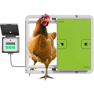 Omlet Automatic Chicken Coop Door Opener Operated by Light Sensor or Timer | Easy to Install, No Maintenance Required | Improves Coop Security and Insulation | Built-in Safety Sensors | Green
