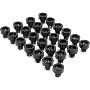 RTRHINOTUNING 100PCS Black Wheel Rim Lip Rivets Nuts of 7.5mm/0.3in Hole Replacement Plastic Rivets