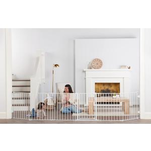Regalo Safety 144" Super Wide Baby Gate & Play Yard, 2-in-1 Adjustable 6-Panel Safety Gate for Doorways & Large Openings, Hardware Mounted Gate for Babies, Toddlers & Pets