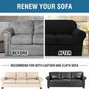 H.VERSAILTEX 4 Piece Stretch Sofa Covers for 3 Cushion Couch Covers for Living Room Furniture Slipcovers (Base Cover Plus 3 Seat Cushion Covers) Upgraded Thicker Jacquard Fabric (Large, Black)