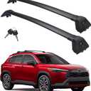 Autekcomma Heavy Duty Roof Rack Crossbar Compatible for Corolla Cross 2023-2026 (Not for L/Hybrid S) Black Matted Max 260lb Loading Weight Anti-Corrosion Aluminum Anti -Theft Locking Mechanism