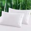 HCORA 100% Viscose Derived from Bamboo Pillow Cases Set of 2, Breathable Cooling Pillowcases for Hot Sleepers, 600 Thread Count, Silky Soft, Queen Size, Blue