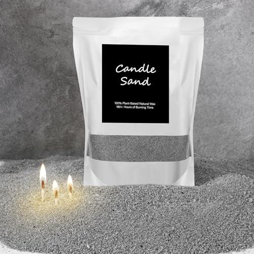 MTLEE Candle Sand 3.3 lb DIY Pearled Candle Making Kit Included 20 Pcs Wicks and Refillable Beaded Wax Sand Beaded Wax Gift with Wicks Self Extinguish for Home Wedding Party Women(Gray)