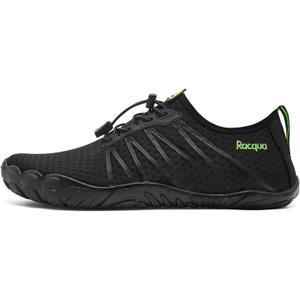 Racqua Men Women Water Shoes Quick-Dry Breathable Swim Shoes Lightweight Aqua Shoes Beach Pool Hiking Shoes (8.5 Women/7.5 Men, Wz1104-black)