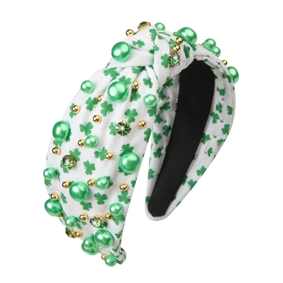 St Patricks Day Headband Women Shamrock Green Headband Irish Lucky Clover Hairband Saint Patricks Day Accessories
