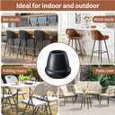 Ezprotekt 3/4" Rubber Chair Leg Caps, 24 Pcs Round Non-Slip Chair Leg Floor Protectors, Furniture Stool Leg Feet Covers for Bar, Tables, Patio Metal Legs, Black (Fit: 0.63" - 0.75")