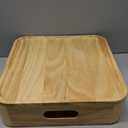 Couch Cup Holder, Couch Caddy Car Cup Holder Tray Serving Tray Large Capacity Multi-Surface Wooden Trays for Bed, Car, Picnic, Drinks, Snacks, Remote, Cell Phone, Headphones (Solid Pine Wood)