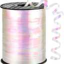 600 Yards Iridescent White Curling Ribbon 1/5 Inch Balloon String Ribbon Thin Crafts Ribbons for Crafts Project Gift Wrapping Gift Bags Wedding Party Easter Decorations