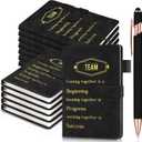 Glenmal 12 Sets Team Appreciation Gifts Bulk for Employee, A5 Leather Notebook with Pen, Holiday Party Favors Thank You Journals for Teacher Coworkers Staff(Black)