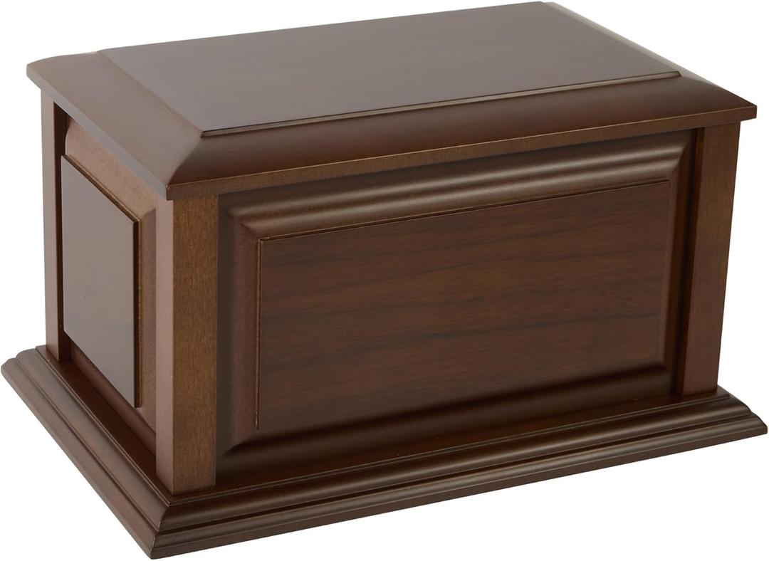 Handcrafted Extra Large Wooden Funeral Cremation Urn Box for Adult Human Ashes up to 225lbs (Light Black)
