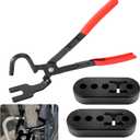 Exhaust Hanger Removal Tool Kit with 2PCS 4 Hole Exhaust Hangers,Universal Exhaust Hanger Pliers for Quick Removal Muffler Hanger,Essential Exhaust Hanger Tool Car Accessories