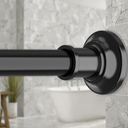 Black Long Curtain Rod Tension Shower Curtain Rods 30 to 120 inch Adjustable Spring Heavy Duty Rods for Bathroom Windows Outdoor No Drill No Slip Spliced and Telescopic Design