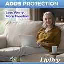 LivDry Incontinence Booster Pads, Use with Adult Diapers for Women and Men, Extra Comfort Softness, Disposable Pad (80 Count, Regular Length)