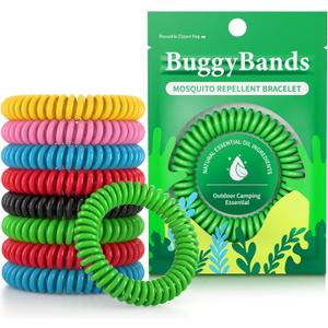BuggyBands 48 Pack Mosquito Repellent Bracelets for Adults & Kids, Individually Wrapped, DEET Free Natural and Waterproof Bands