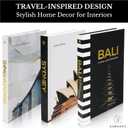 Decorative Books for Home Decor - Black and Gold Foiled Decor Books for Coffee Table - Decorative Hardcover Display Faux Books for Bookshelf Fashion Designer Books Decor Set of 3