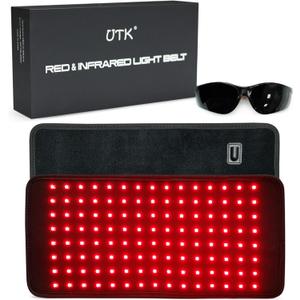 UTK Red Light Therapy Pad for Body Pain Relief, LED 660850nm Wearable Wrap Deep Therapy Belt with Timer Function Relieve Back Shoulder Pain