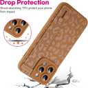 OOK Compatible with iPhone 14 Pro Max Brown Leopard Case with Wrist Strap, Leopard Cheetah TPU Shockproof Protection Slim Silicone Cover with Camera Lens Protection for Women Girls, for 6.7inch