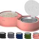 Stainless Steel Dog Bowl Set with Lids, 304 Metal Dual Food & Water Bowls for Dogs & Cats, Large Capacity Pet Feeder with Cover Keeps Food Fresh, Anti-Skid Dog Dish for Small/Medium/Large Pets