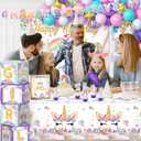Unicorn Birthday Decorations, Unicorn Rainbow Balloon Arch Decorations Kit with Happy Birthday Banner, Dreamy Cake Topper, Tablecloth and Headband for Girl Party Supplies