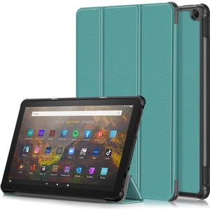 Case for Fire HD 10 2023, Folding Folio Ultra-Thin PU Leather Stand Case Cover for Fire HD 10 10.1 Inch 2023 Green