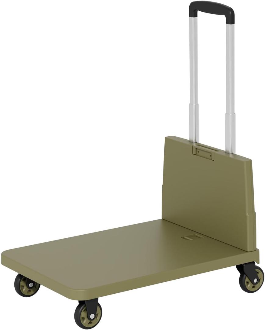 330LB Heavy-Duty Hand Truck | Heavy-Duty Dolly Cart with 2 Swivel & 2 Fixed Wheels | Includes Bungee Cord, Fixed Base & 3-Height Handle for Warehouse & Factory Logistics