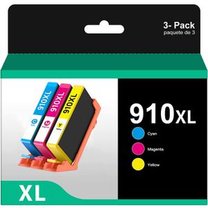 910XL Ink Cartridges for HP Printer for HP 910 XL 910XL Ink Cartridges Compatible with Officejet Pro 8025e 8028e 8035e 8028 8025 Printer (1 Cyan,1 Magenta,1 Yellow, 3 Pack)