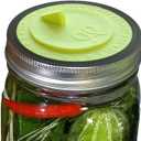7pack Maintenance airlock waterless fermentation lids for wide mouth mason jars. Make Sauerkraut, Kimchi, Pickles, any fermented vegetable probiotic foods. BPA, mold free, dishwasher safe.