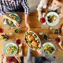 Whaline 40Pcs Sage Green Paper Plates 4 Colors Gradient Green Disposable Plates 9 Inch Solid Color Decorative Round Plate for One Lucky Duck Theme Wedding Birthday Baby Shower Table Decor Party Supply