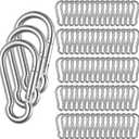 Spring Snap Hooks M5 M6 M8 M10 Carabiner Heavy Duty Carabiner Clips Galvanized Steel Quick Links Caribiniers Hammocks Hooks for Camping Hiking Outdoor Swing Pet Leash Gym