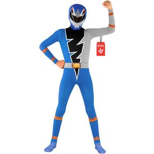 Morphsuits Blue Deco Dino Fury Power Ranger Costume for Kids, Power Ranger Morphers (Large)