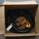 Camco Power Grip 25-Ft 50 Amp RV Extension Cord w/90 Locking End - Rated for 125/250V & 12,500W - Features Threaded Locking Ring for Weatherproof Connection & Coated w/Heat-Resilient PVC (55574)