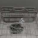 UPGRADED WD28X26099 Dishwasher Lower Rack Compatible with GE Dishwasher Rack Replacement Parts with Wheel,WD28X26099 WD28X34744 304 Stainless Steel GE Dishwasher Lower Rack Part and Silverware Basket