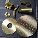 Tub Shower Faucet, Brushed Gold Shower Faucet Set with 8-Inch All-Metal Rainfall Showerhead and Bathtub Spout, Single-Handle Tub Shower-Trim Kit Included Valve, Brushed Gold