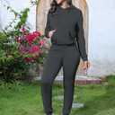 Nimsruc Two Piece Outfits for Women Casual Sweatsuits Set Long Sleeve Hoodie Tracksuit (Gray, XXL)