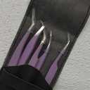 SIVOTE Lash Tweezers for Eyelash Extensions, Pack of 5 Purple  Lash Extension Tweezers Set with Diamond Grip, Precision Fiber Tip for Volume Eyelash Extensions
