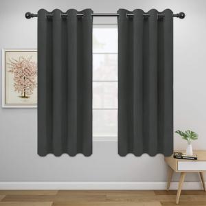 Easy-Going Blackout Curtains for Bedroom, Solid Thermal Insulated Grommet and Noise Reduction Window Drapes, Room Darkening Curtains for Living Room, (52"W x 46"L (Pack of 2))