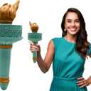 Nicky Bigs Novelties Statue of Liberty Torch Costume Prop Accessory Adult Deluxe Lady Liberty Torches Cosplay for Halloween Costume Parties Parades Accessory Decorative Torch
