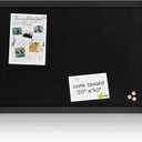 Black Cork Board Bulletin Board with Linen, Wood Framed 30" x 20" Corkboard, Office Board for Wall Decor, Wall Mounted Pin Board Picture Board with 20 Pushpins for School, Home & Office