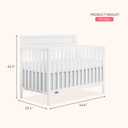 Dream On Me Avery 5-in-1 Convertible Full-Size Baby Crib in White, Converts to Toddler Bed, Daybed & Full-Size Bed, 3 Adjustable Mattress Heights, Greenguard Gold & BSA Certified, 54.8"L x 29.3"W x 42.8"H